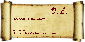 Dobos Lambert névjegykártya