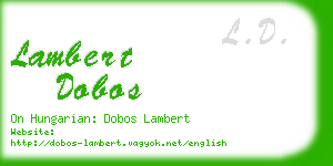 lambert dobos business card